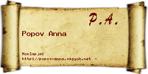 Popov Anna névjegykártya